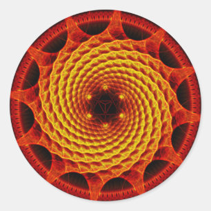 Espiral Merkaba Mandala Pegatina Fractal Rojo