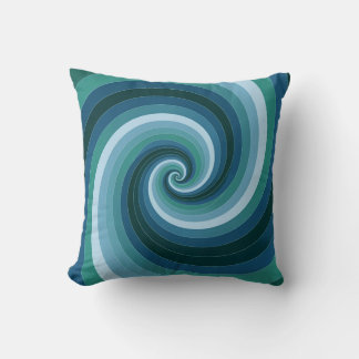 Espiral Mesmerizante en Cojín decorativo azul y ve