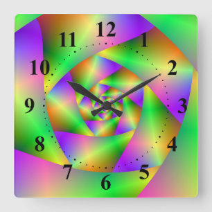 Espiral psicodélica del reloj de pared