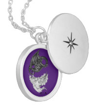 Espiral Unicornio Dragón Yin Yang collar