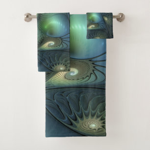 Espirales de Guay Arte Fractal Beige Verde Turques