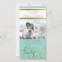 Espirales De Oro Elegantes Guardar La Tarjeta De F