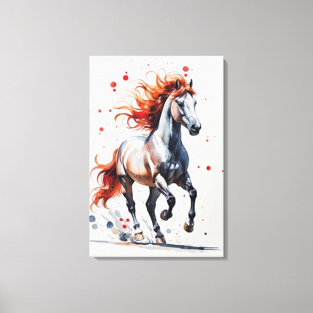 Espíritu Ardiente - Arte en Acuarela de Caballo Ma (Anverso)
