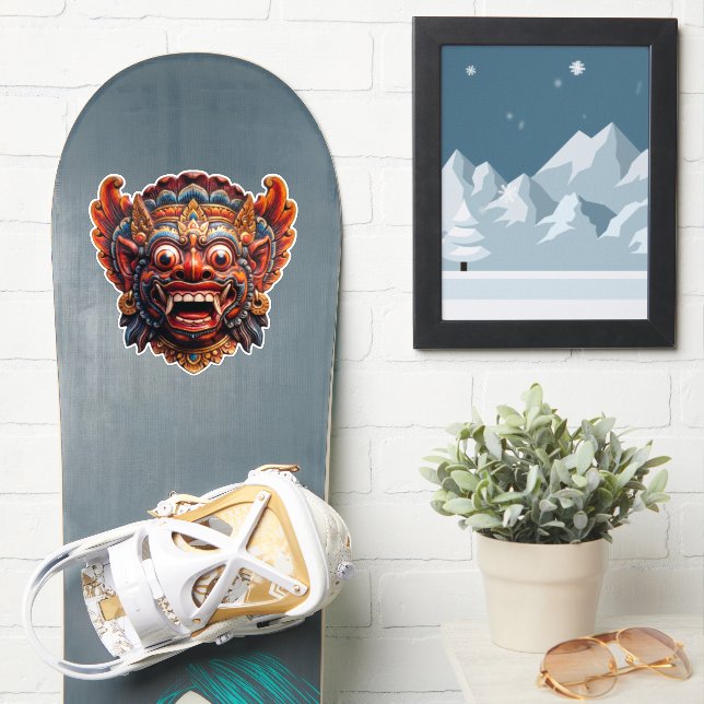 Espíritu Barong Balinés Pegatina - Natural (snowboard)