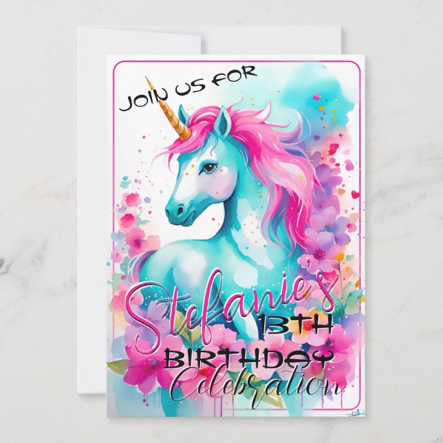 Espíritu colorido Pony 17 Invitación de cumpleaños (Anverso)