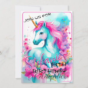 Espíritu colorido Pony 17 Invitación de cumpleaños