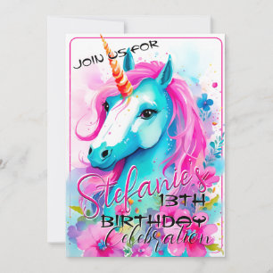 Espíritu colorido Pony 18 Invitación de cumpleaños