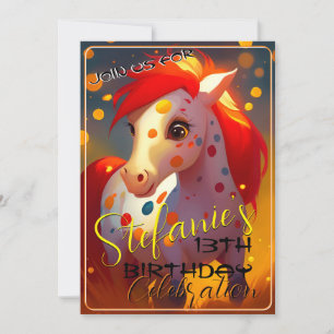 Espíritu colorido Pony 20 Invitación de cumpleaños