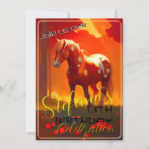 Espíritu colorido Pony 21 Invitación de cumpleaños