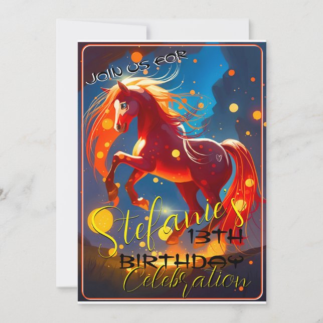 Espíritu colorido Pony 22 Invitación de cumpleaños (Anverso)