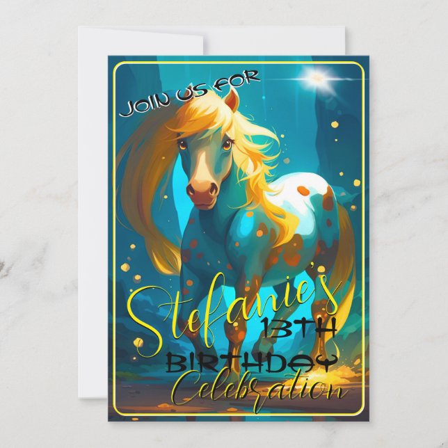 Espíritu colorido Pony 23 Invitación de cumpleaños (Anverso)