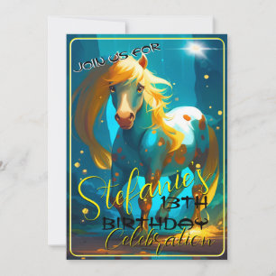 Espíritu colorido Pony 23 Invitación de cumpleaños