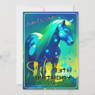 Espíritu colorido Pony 36 Invitación de cumpleaños