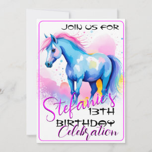 Espíritu colorido Pony 3 Invitación de cumpleaños