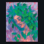 Espíritu de árbol seco verde deja arte de fantasía<br><div class="desc">Poster con pintura de fantasía colorida, Espíritu de árbol forestal - dryad. Hermosa mujer con hojas de abedul verdes y violetas como pelo. Fantasía / arte surrealista, retrato imaginario. Pintura pastel, pastas blandas en papel, 43 x 49 cm, 2020 © Clipso-Callipso / Julia Khoroshikh www.clipsocallipso.art #clipsocallipso #fantasyart #imaginaryportrait #surreal #dryad...</div>