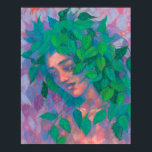 Espíritu de árbol seco verde deja arte de fantasía<br><div class="desc">Poster con pintura de fantasía colorida, Espíritu de árbol forestal - dryad. Hermosa mujer con hojas de abedul verdes y violetas como pelo. Fantasía / arte surrealista, retrato imaginario. Pintura pastel, pastas blandas en papel, 43 x 49 cm, 2020 © Clipso-Callipso / Julia Khoroshikh www.clipsocallipso.art #clipsocallipso #fantasyart #imaginaryportrait #surreal #dryad...</div>