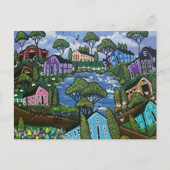 Espíritu de arte folclórico del corazón por postal (Anverso)