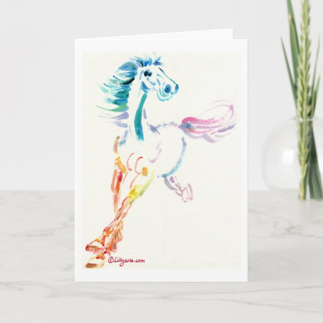 Espíritu de caballo salvaje - Tarjeta de acuarela  (Anverso)