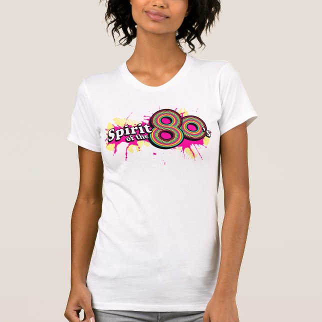 "Espíritu de los 80" camiseta de logo multi-rosa p (Anverso)