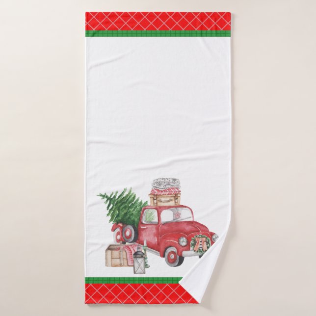 Espíritu de un país Navidades árbol de camiones vi (Toalla de baño)