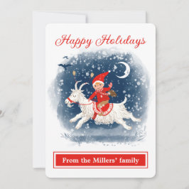 Espíritu de vacaciones divertido paseo en cabra en