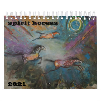 Espíritu Horse Arte Dos Páginas Pequeño Calendario
