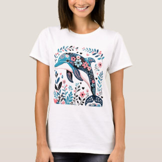 Espíritu oceánico: majestuosa camiseta de delfín