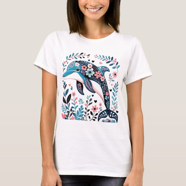 Espíritu oceánico: majestuosa camiseta de delfín (Anverso)