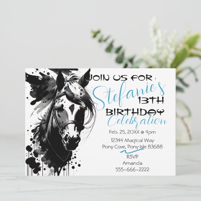 Espíritu Pony 3 Invitación de cumpleaños (Anverso de pie)