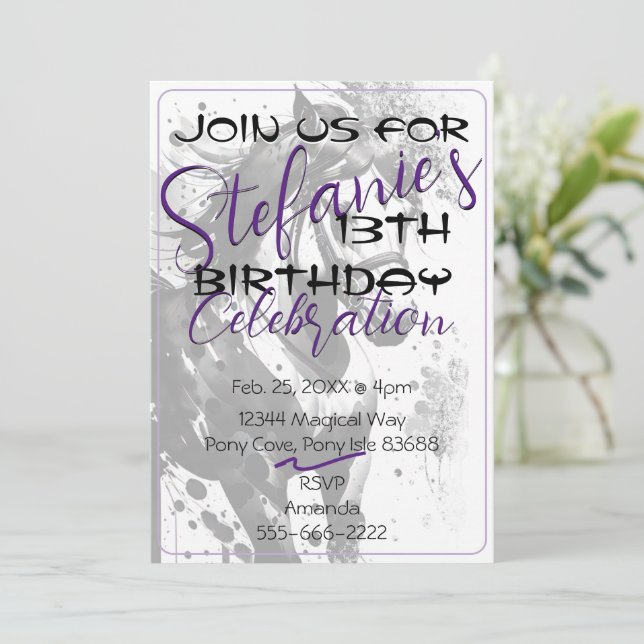 Espíritu Pony 9 Invitación de cumpleaños 2 (Anverso de pie)