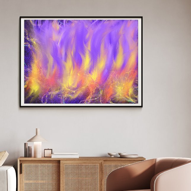 Espíritu Santo incendia el arte abstracto profétic (Holy Spirit fire modern abstract art print poster by artist Catherine Sweetman )