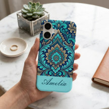 Espiritualidad del Mandala Sagrado Damasks Azul Ma