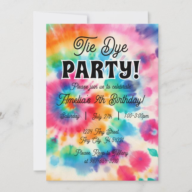 Esplash de color: Invitación al cumpleaños del tin (Anverso)