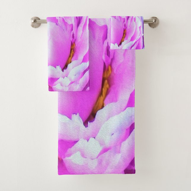 Espléndido detalle de flor de peones rosados doble (In situ)