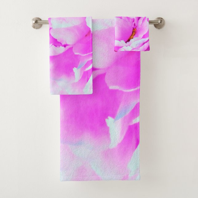 Espléndido detalle de flor de peones rosados doble (In situ)