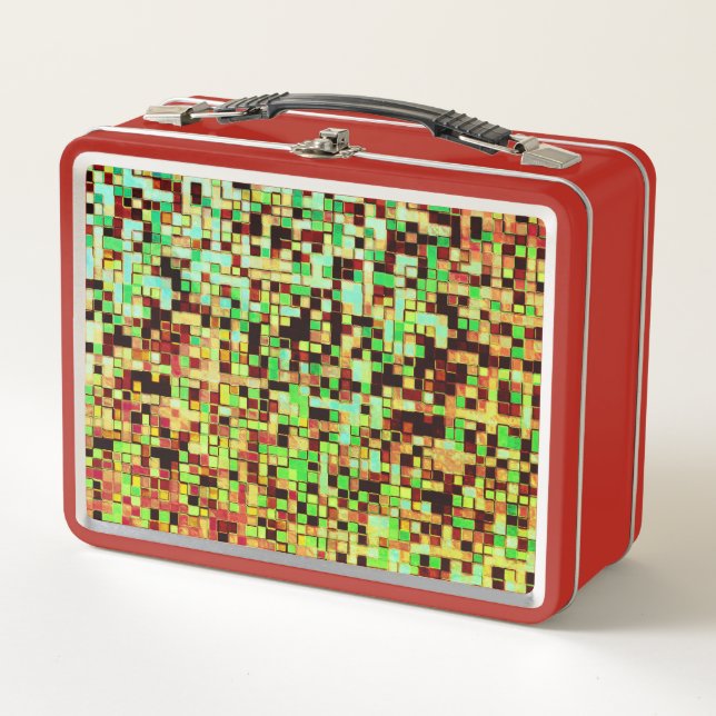 Espléndidos cuadrados verdes y naranjas o azulejos (Anverso)