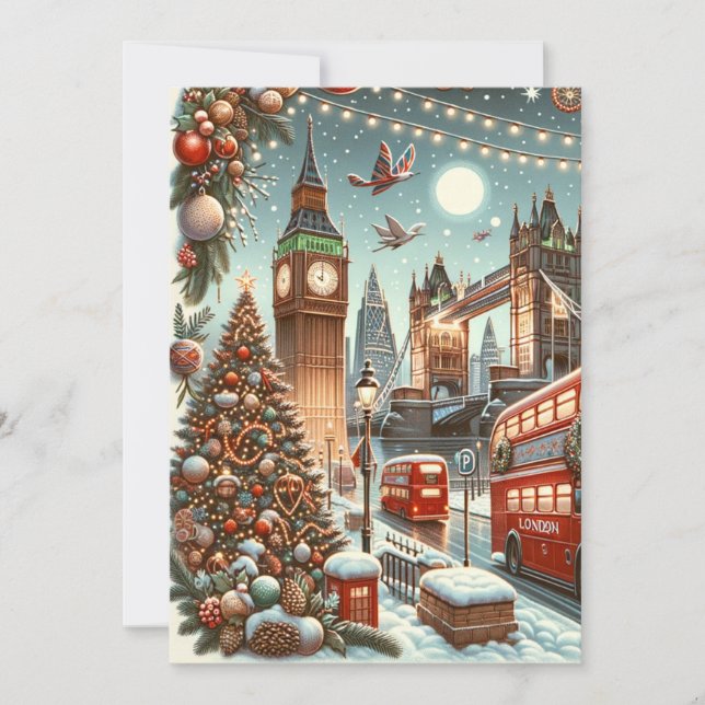 Esplendor Navideño de Londres - Tarjeta de Navidad (Anverso)