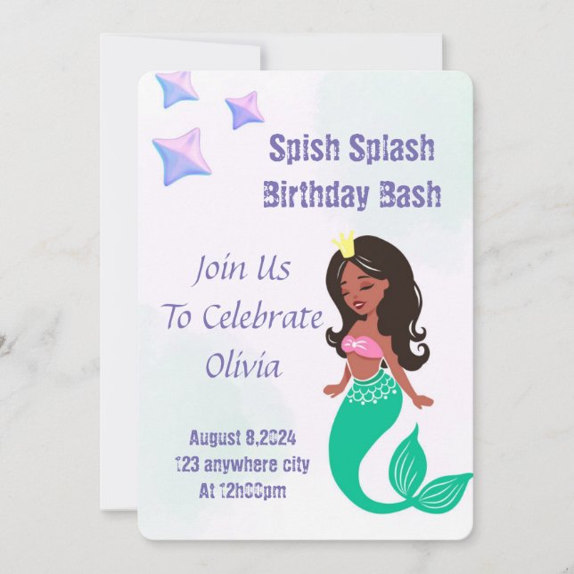 ESPLÉNDOSE BAJO INVITACIÓN DE CUMPLEAÑOS MARÍTIMOS (Anverso)