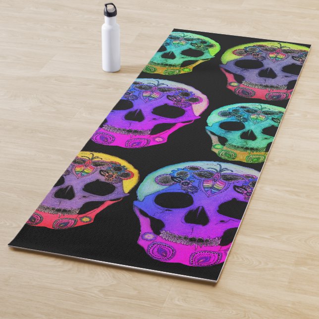 Esplosione di Teschi Colorati Yoga Mat (In situ)