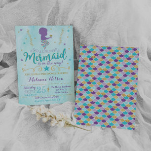 Espoleta de invitación a Baby Shower para sirenas