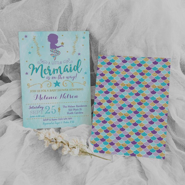 Espoleta de invitación a Baby Shower para sirenas (Subido por el creador)