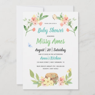 Espoleta Rústica de Baby Shower en Woodland