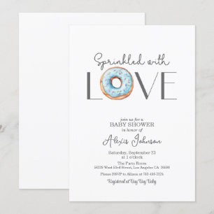 Espolvoreado con amor azul invitación a Baby Showe