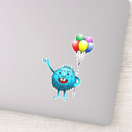Esponjoso y lindo con globos Vinilo Pegatina