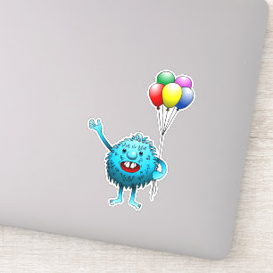 Esponjoso y lindo con globos Vinilo Pegatina