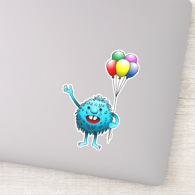 Esponjoso y lindo con globos Vinilo Pegatina (Detalle)