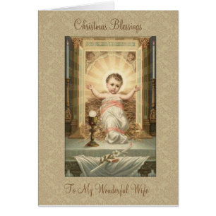 Esposa católica religiosa vintage del niño Jesús