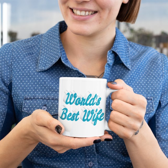 Esposa cielo azul mitad texto taza de café (Subido por el creador)