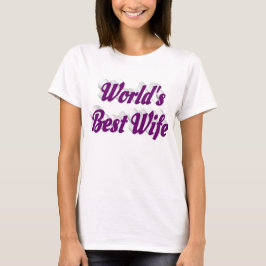 Esposa con camiseta de texto morado