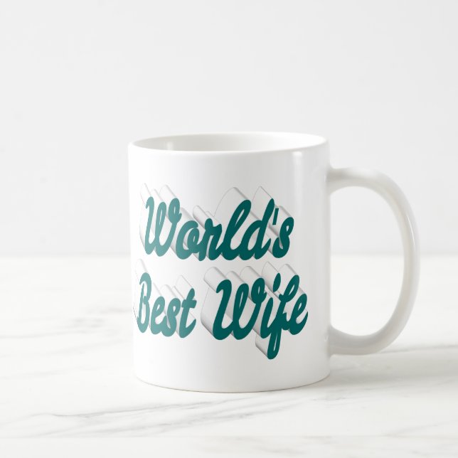 Esposa con medio texto verde taza de café (Derecha)